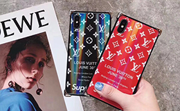 SUPREME LV コラボ iPhonexs maxケース 背面ガラス